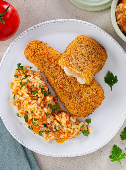 Filetes Forno de Tomilho e Sal Marinho com Arroz de Tomate